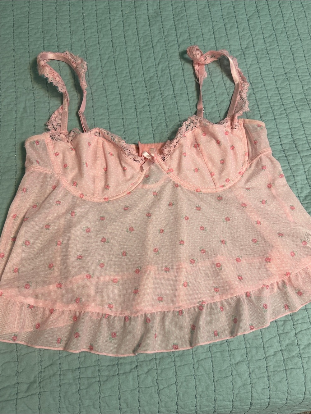 Edikted Pink Lace underwire camisole size XL